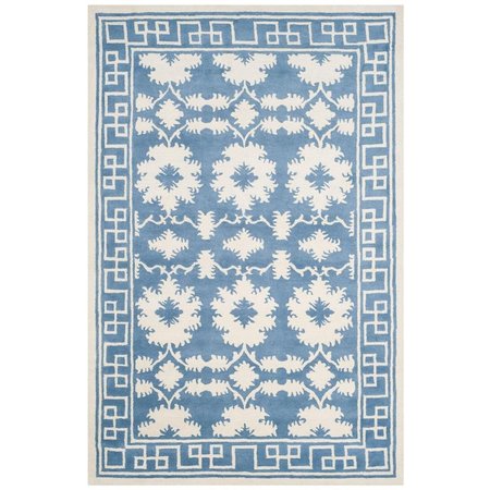 SAFAVIEH Bella Hand Tufted Medium Rectangle Area Rug, Blue and Ivory - 6 x 9 ft. BEL132A-6
